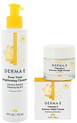 

Dermae Even Tone Brightening Cleanser And Vitamin C Intense Night Cream Bundle With Licorice Extract Green Tea Bearberry Probiotics Evens Skin Tones Fine Lines And Each(59.15 ml)