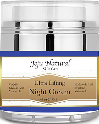 

Jeju Natural The Best Ultra Night Cream s With Vitamin A Panthenol Hyaluronic Acid And Coq(50.28 ml)