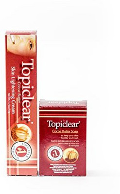 Topiclear Cocoa Butter Skin Lightening Cream & Cocoa Butter Soap Duo Bundle Free Tube Squeezer(88.73 ml)