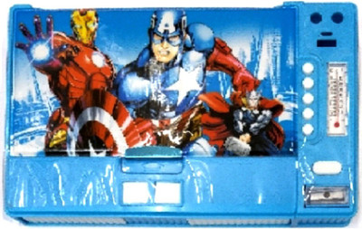 

S2KCrafts avengers s2kc-1008 avengers 8 buttons plastic pencil box Art Plastic Pencil Box(Set of 1, Light Blue)