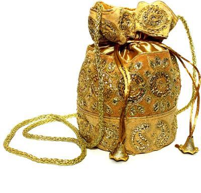 

KANUSHI INDUSTRIES Heavily Rajasthani Fancy Zari Potli Potli(Gold)