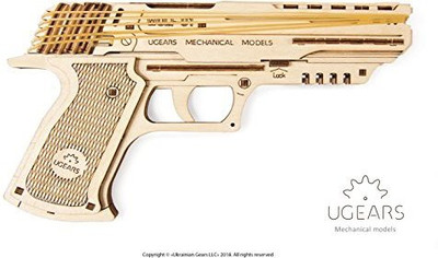 

Ugears Wolf-01 Handgun Assembly Kit - Diy Wooden Gun With Rubber Bands- Mechanical Model For Kids And Grown-Ups- 62-Piece Collectible Handgun- Safe Eco-Friendly Fun Family Activity(62 Pieces)
