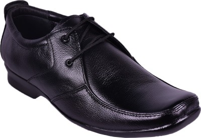somugi Genuine Leather Black Formal Lace up Shoes Lace Up For Men(Black)