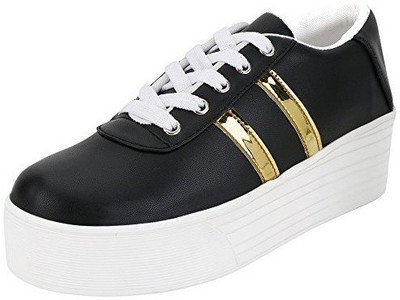 

Come shoe Black Gold Casual Shoes For Woman Sneakers For Women(Black