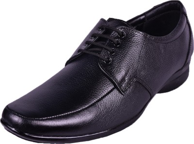 somugi Genuine Leather Black Formal Lace up Shoes Derby For Men(Black)
