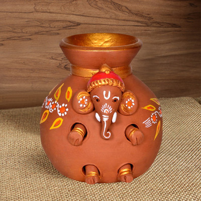 40% OFF on ExclusiveLane Terracotta Hand-Crafted Brown Matki Ganesha Decorative Showpiece - 9.4 cm(Terracotta, Brown) 40% OFF on ExclusiveLane Terracotta Hand-Crafted Brown Matki Ganesha Decorative Showpiece - 9.4 cm(Terracotta, Brown)