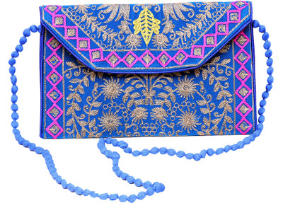

interlane Girls Casual Blue Cotton Sling Bag