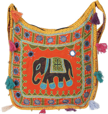 

GiftingTree Women Casual Yellow Cotton Shoulder Bag