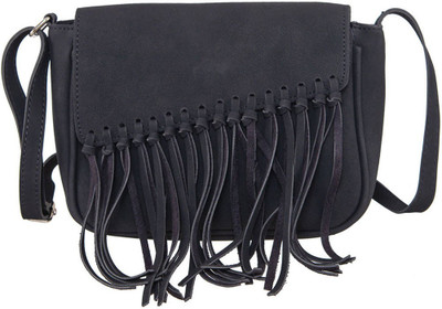 

peaubella Women Casual Black Felt Sling Bag