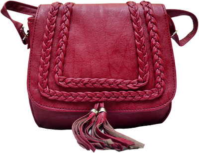

Ferishta Women Evening/Party, Casual Maroon Rexine Sling Bag