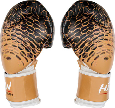 Hitman By Triumph Blue Printing force PU Boxing Gloves Size: 8 Boxing Gloves (S, Brown)