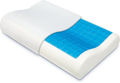 

Royalkart Memory Foam Cervical Gel Pillow - Contour Pillow for Neck Pain Relief for Back and Side Sleepers,Size: (50X30X10-7)cm Orthopaedic Pillow Pack of 1 (White) Back Support(White