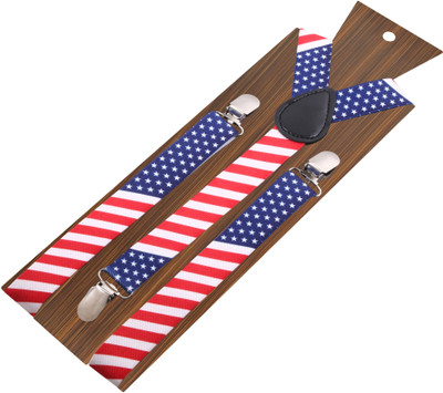 

Peluche Y- Back Suspenders for Men, Boys(Red, White, Blue)