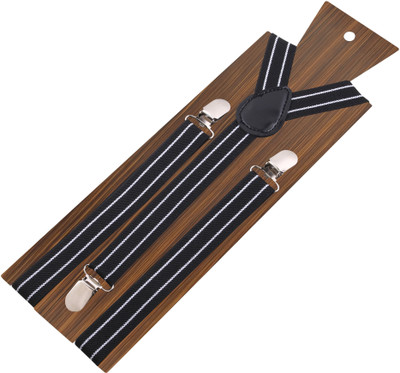 

Peluche Y- Back Suspenders for Men, Boys(Black, White)