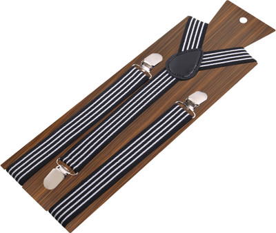 

Peluche Y- Back Suspenders for Men, Boys(Black, White)