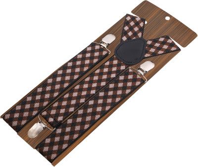 

Peluche Y- Back Suspenders for Men, Boys(Brown, White)