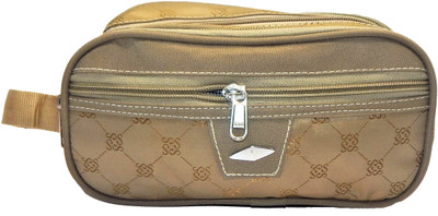 

RK Brands Designer 4 pocket Portable Travel Cosmetics Kit, Shaving Kit, Makeup Kit Multipurpose Vanity Box(Beige)