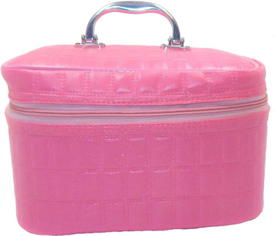 

RK Brands Leather Look Pink Giant Size Portable Travel Multipurpose Vanity Box(Pink)