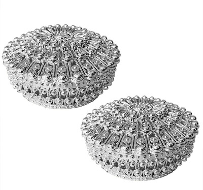 

RAAYA Decorative Bowls for Home Decoration Home Decoration Vanity Box(Silver)