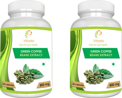

VIHADO Vihado Green Coffee Beans Extract Capsules for Weight Management 800mg - 60 Capsules (Pack of 2)(800 mg)