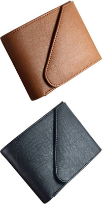 

OODI Men Multicolor Genuine Leather Wallet(10 Card Slots), Black;tan