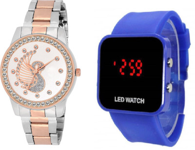 COSMIC BLUE LED big screen -35 mm led KIDS DIGITAL Analog-Digital Watch  - For Boys & Girls