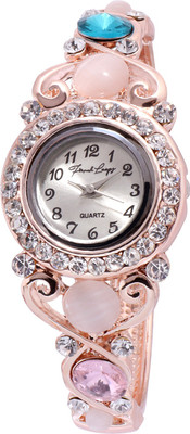 

French Loops Fairly Elegant Blue Stone & Crystal Studded Party Wear Bangle Bracelet(642) Watch - For Women