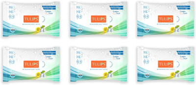 

Tulips Refreshing Wet Wipes Summer Fresh 20 Wipes Each (Pack of 6)(6 Pieces)
