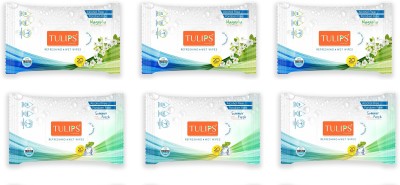 

Tulips Refreshing Wet Wipes Magnolia and Summer Fresh 20 Wipes Each (Pack of 6)(6 Pieces)