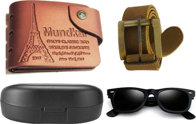 

Peacock Mundkar Wallet, Belt Combo(Tan, Black, Yellow)