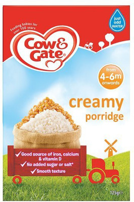 

Cow&Gate Creamy Porridge Cereal 125g Baby Food Cereal(125 g, 4+ Months)