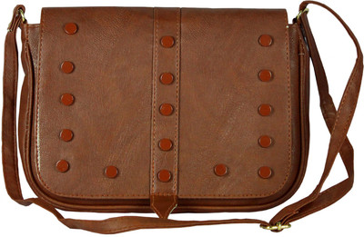 

spero Women's Best Quality Hand Zip lock treading Sling Bag(Brown, 2 L)