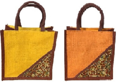 

VGNTRADERS VGN kalamkari combo bags Waterproof Lunch Bag(Yellow, Orange, 2 L)