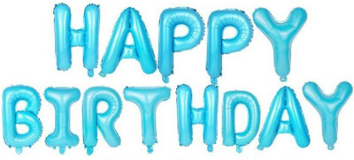 

teple Solid (16 Inch) Happy Birthday Letter Foil Balloons / Birthday Party Supplies / Happy Birthday Balloons For Party Decoration - Blue Balloon (Blue, Pack of 1) Balloon(Blue, Pack of 1)