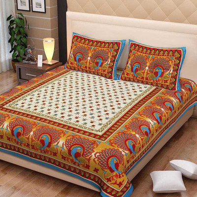 

Spangle 144 TC Cotton Double King Printed Bedsheet(Pack of 1, Green)