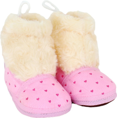 

Neska Moda Dotted 0 To 12 Month Baby Booties(Toe to Heel Length - 12 cm Pink)