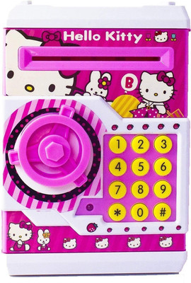 

Amaz-Hub Mini Piggy Bank Safe Box Money Coin ATM Bank Toy ATM Machine Kids Gift Money Box Digital Saving Boxes Coin Bank(Pink)
