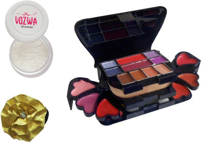 

Vozwa White Eyeshadow Shimmer Powder, Makeup kit and Band(Set of 3)