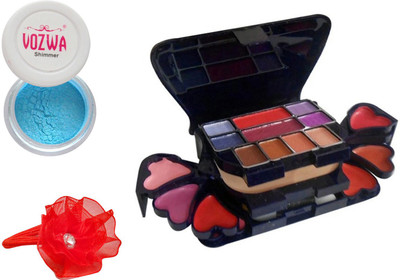 

Vozwa Blue Gradient Eyeshadow Shimmer Powder, Makeup kit and Band(Set of 3)