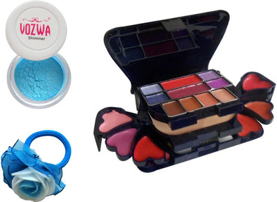 

Vozwa Blue Gradient Eyeshadow Shimmer Powder, Makeup kit and Band(Set of 3)