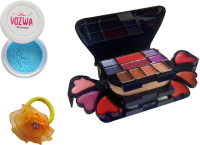 

Vozwa Blue Gradient Eyeshadow Shimmer Powder, Makeup kit and Band(Set of 3)