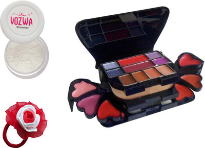 

Vozwa White Eyeshadow Shimmer Powder, Makeup kit and Band(Set of 3)