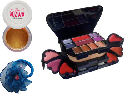 Vozwa Gold Gradient Eyeshadow Shimmer Powder, Makeup kit and Band(Set of 3)