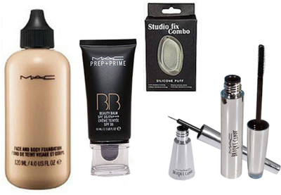 

Studio Fix Combo Puff&Brooke Candy Liner&Mascara&Mac Body Foundation&BB Beauty Balm(Set of 5)