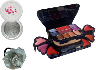 

Vozwa Silver Eyeshadow Shimmer Powder, Makeup kit and Band(Set of 3)