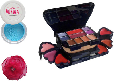 

Vozwa Blue Gradient Eyeshadow Shimmer Powder, Makeup kit and Band(Set of 3)