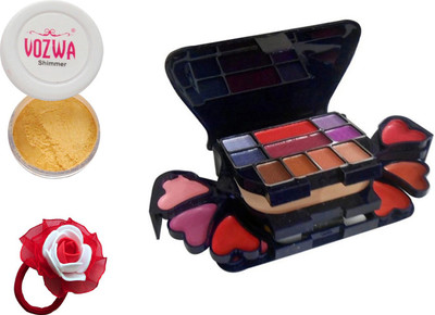 

Vozwa Golden Eyeshadow Shimmer Powder, Makeup kit and Band(Set of 3)