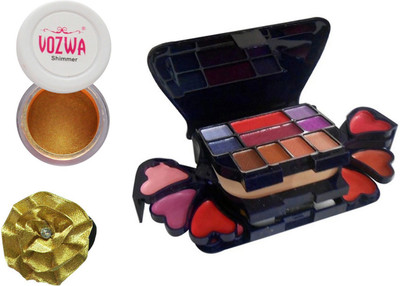 

Vozwa Gold Gradient Eyeshadow Shimmer Powder, Makeup kit and Band(Set of 3)