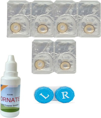 

ORNATE 3 Pair ( Hazel ) Zero Power Monthly Contact Lens Monthly Contact Lens(0, Multicolor, Pack of 3)