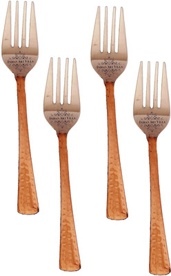 

IndianArtVilla Set of 4 Medium Fork Steel, Copper Cutlery Set(Pack of 4)
